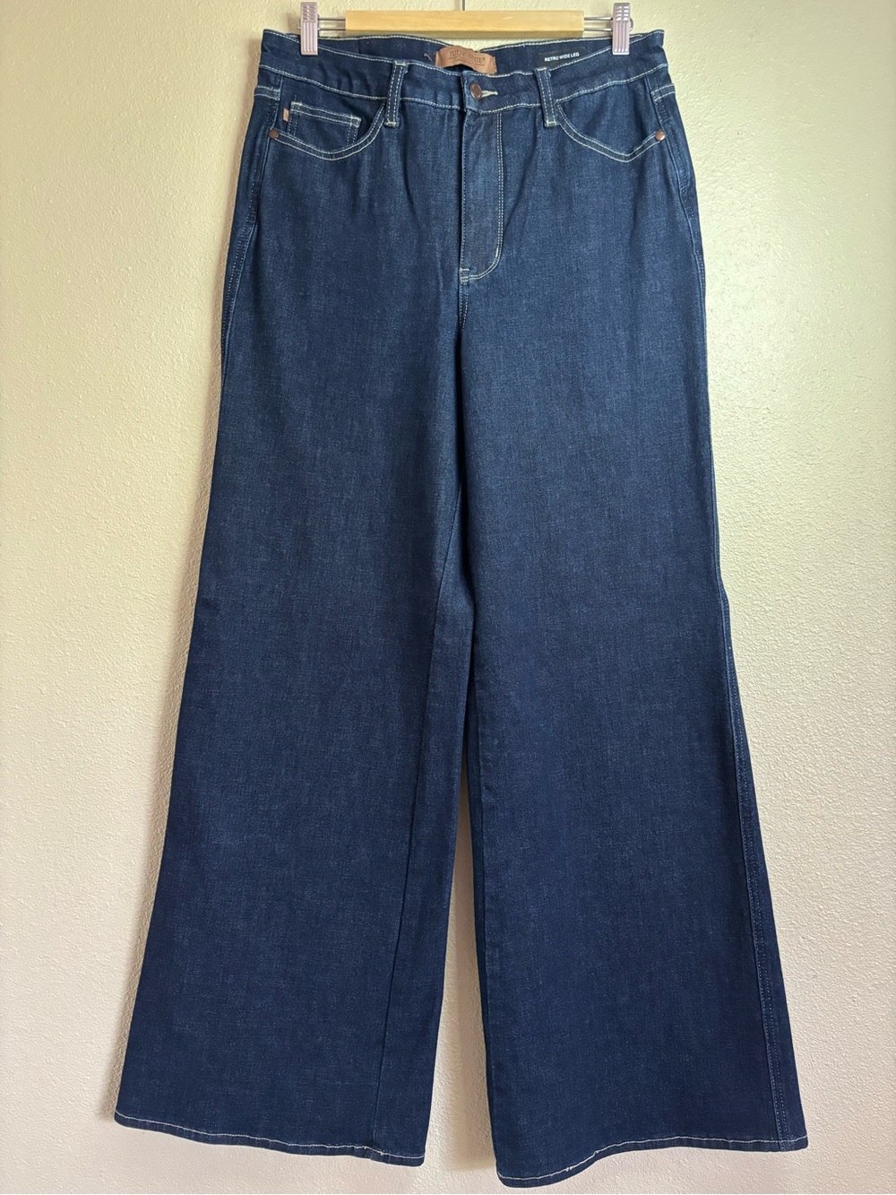 Judy Blue Jeans Womens 15/32 Retro Wide Leg High Rise Dark Wash Denim